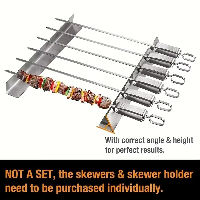 Universeller Kebab-Spießhalter aus Edelstahl in Silber, praktisches Grillwerkzeug für Küche und Outdoor, Höhe: 30 cm - Bild 2
