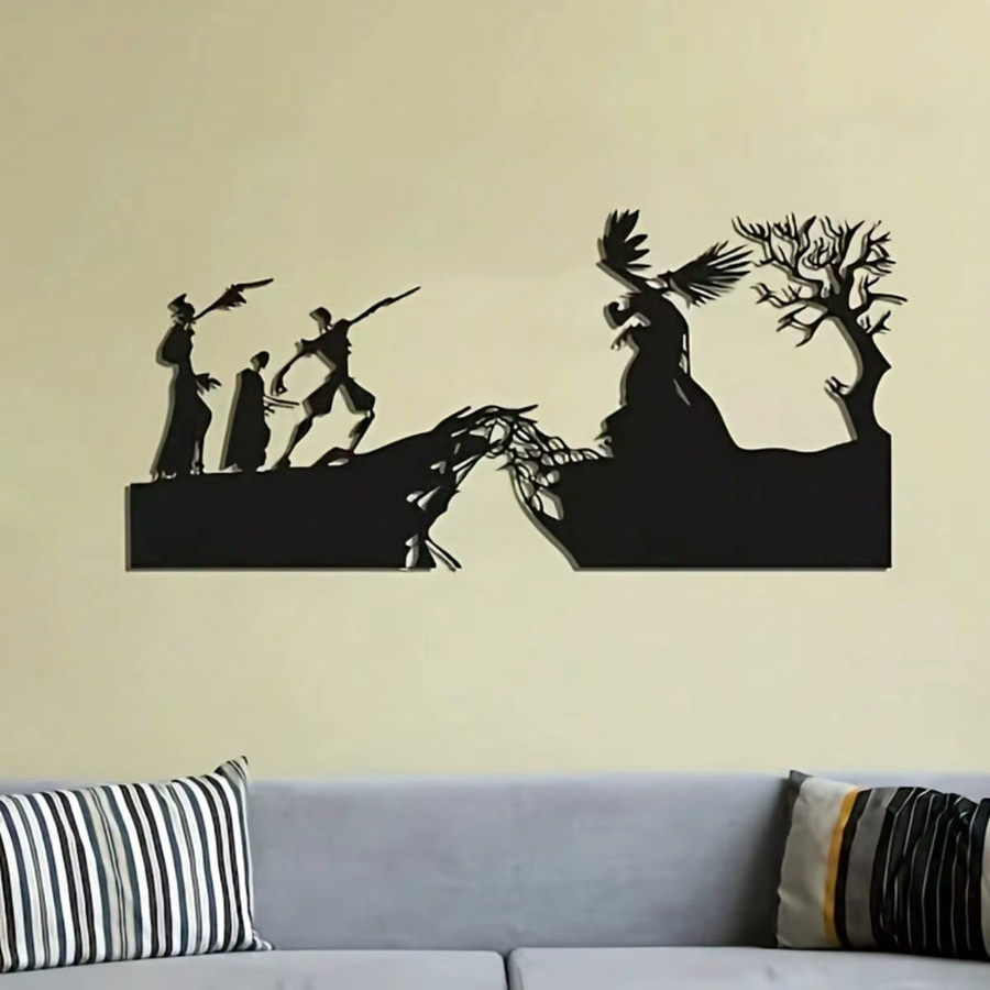 CIFBUY Bruderschaft Metall Wandkunst Silhouette Hand in Schwarz als minimalistische Dekoration für Büro und Heimkino - Bild 4