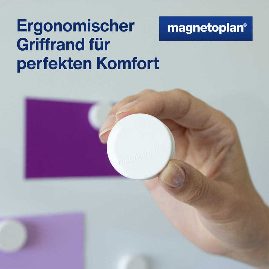 Magnetoplan Ergo-Magnete Large in Weiß, 10er Pack - Bild 2