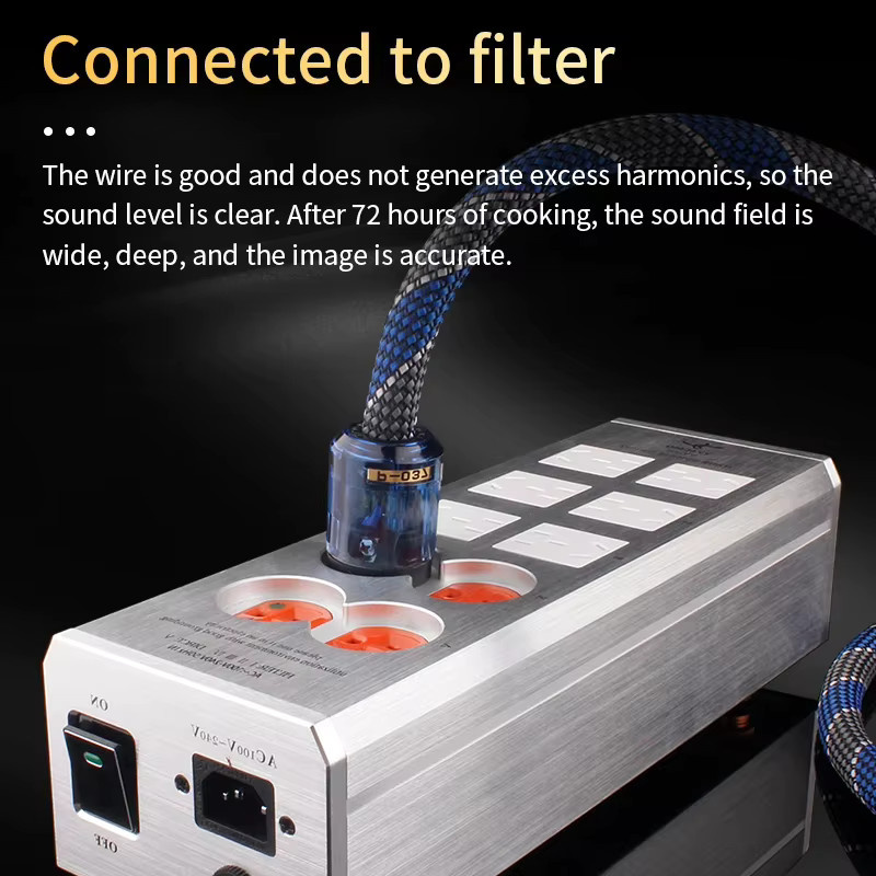 YYAUDlO HiFi Audiokabel V-Serie mit EU/US-Stecker für Verstärker und Filter - Bild 3
