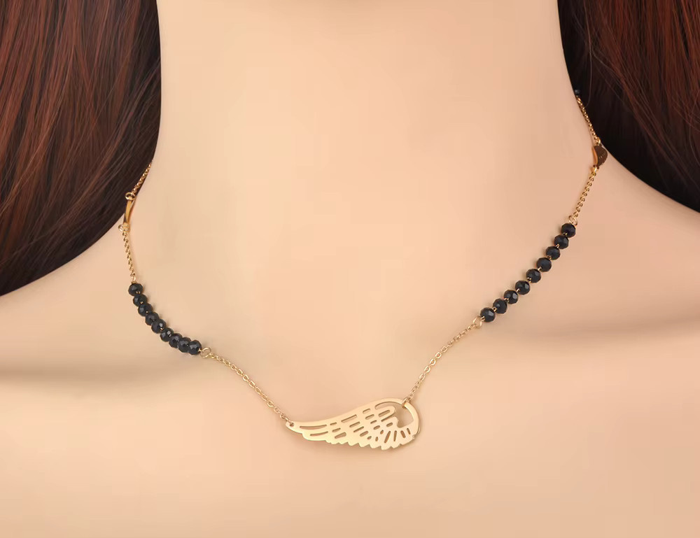 Lokaer Choker Halskette Edelstahl, Schwarz, Kristall, Damen - Bild 2