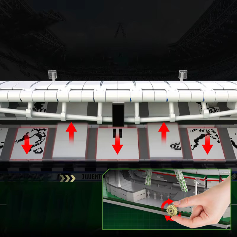 Xturboman Architektur Modell Bausteine Allianz Stadium Turin mit Licht und Mini Bricks in Mehrfarbig - Bild 2