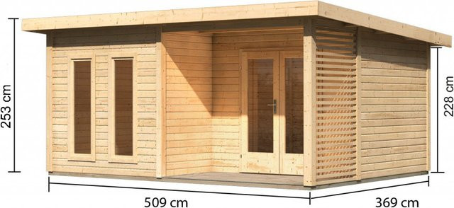 Gartenhaus aus Holz RADEBURG 5 Naturbelassen B: 509 cm, T: 369 cm - Bild 1