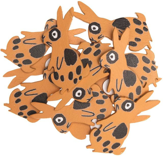 Rico Design Holzsticker Hasen gemustert in Braun, 12 Stück - Bild 1