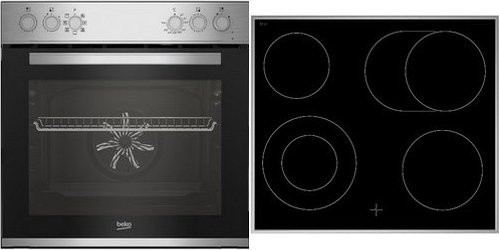 Beko Herdset BBUE12020X in Edelstahl mit Glaskeramikkochfeld und Einbaubackofen - Bild 1