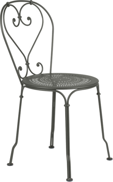 Fermob 1900 Stuhl aus pulverbeschichtetem Metall in Grün und Anthrazit - Bild 1