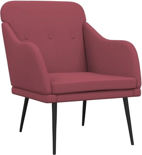 vidaXL Sessel in Weinrot mit Armlehnen und Stoffbezug, B/T/H: 63 x 76 x 80 cm - Bild 1