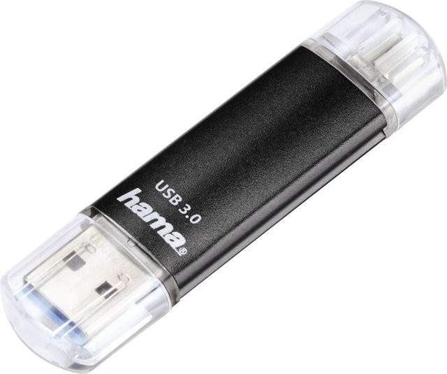 Hama Laeta Twin USB-Stick mit 32 GB in Schwarz, USB 3.2 Gen 1 mit Micro-USB und USB-A Anschluss - Bild 2