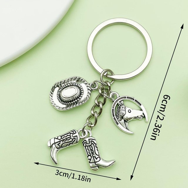 Ambiel Charm, Schlüsselanhänger, Western Cowboy Stil, Unisex, gray - Bild 1