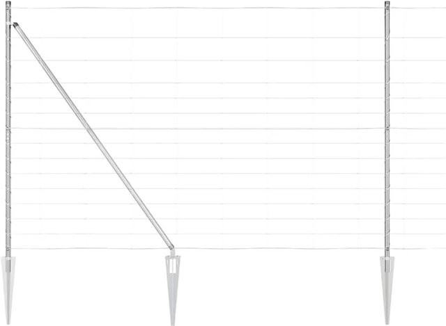 vidaXL Zaunpfosten aus Stahl, rechteckig, silber, Höhe: 160 cm - Bild 1