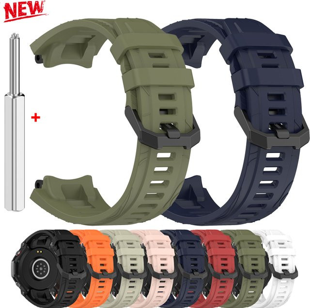 Uhrenarmband Silikon, Schwarz, Unisex, für Amazfit T-Rex 3 - Bild 1