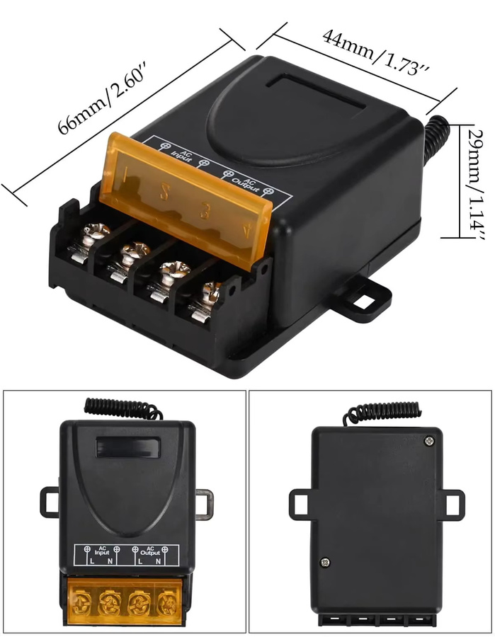 433 MHz Fernbedienungsschalter AC220V 10A High Power On-Off Sender für Wasserpumpenmotoren und Elektrogeräte in Schwarz - Bild 4