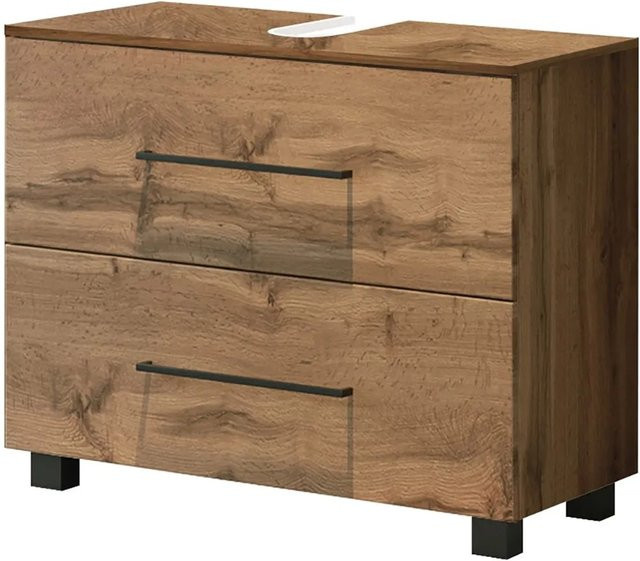 Held Möbel Waschbeckenunterschrank Rom in Wotaneiche Braun-holzoptik, Breite: 70 cm, Höhe: 54 cm, Tiefe: 35 cm - Bild 1