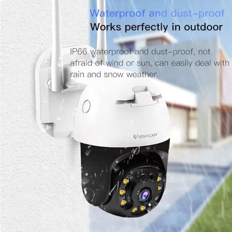 Vstarcam CS64 Outdoor IP-Kamera mit 3MP Auflösung, wasserdichte Smart Home Dome Kamera in Weiß mit Nachtsicht, KI-menschlicher Erkennung und Zwei-Wege-Audio via Wi-Fi - Bild 2