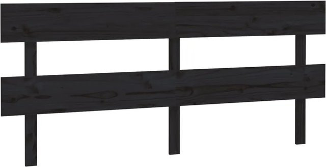 vidaXL Kopfteil aus Massivholz Kiefer in Schwarz, rustikale Optik, Breite: 184 cm, Tiefe: 3 cm, Höhe: 81 cm - Bild 1