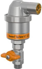 Flamco Flexvent Top Solar G 3/8 M Automatischer Schwimmerentlüfter aus Messing in Silber ohne Absperrventil - Bild 1