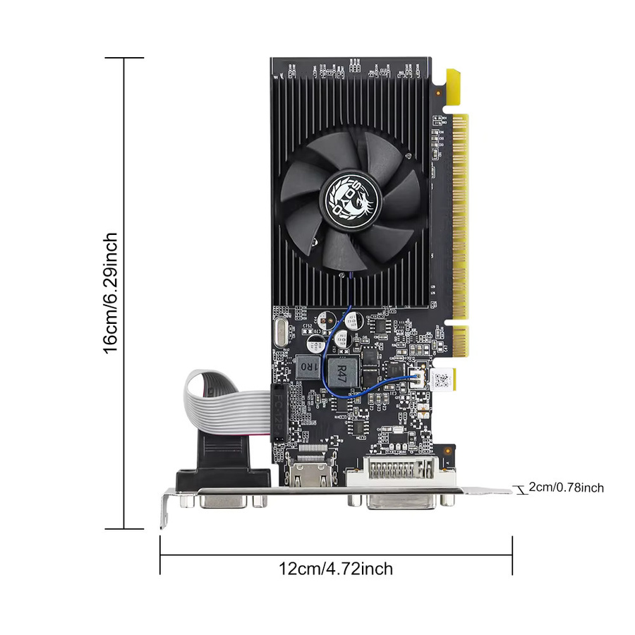 SOYO NVIDIA GeForce GT 610 Grafikkarte 2GB DDR3 64Bit Schwarz - Bild 2