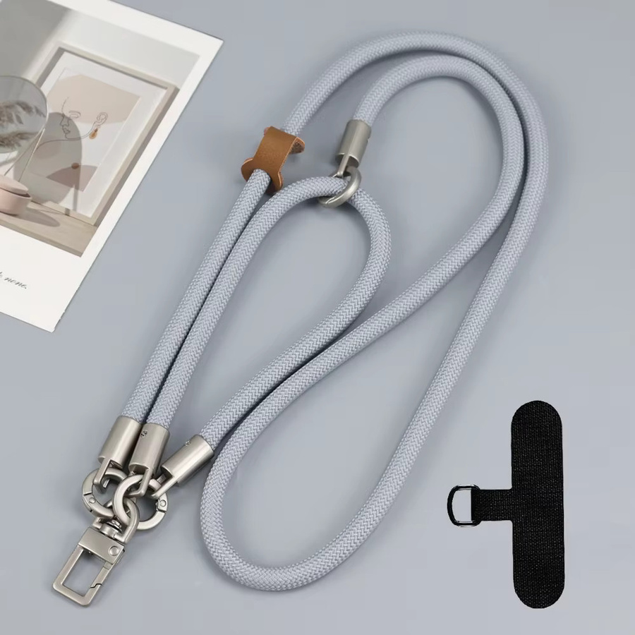 WSSHE Handy-Lanyard Umhängetasche in Grau, robustes 8 mm Anti-Verlust-Lanyard für unterwegs - Bild 1