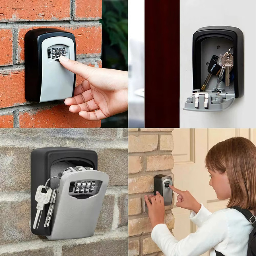 Schlüsselsafe zur Wandmontage mit 4-stelligem Passwortcode in Rot - Bild 2