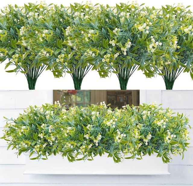 UV-beständige künstliche Blumen von AITISOR in Weiß für die Dekoration im Außenbereich, Garten und Veranda - Bild 1