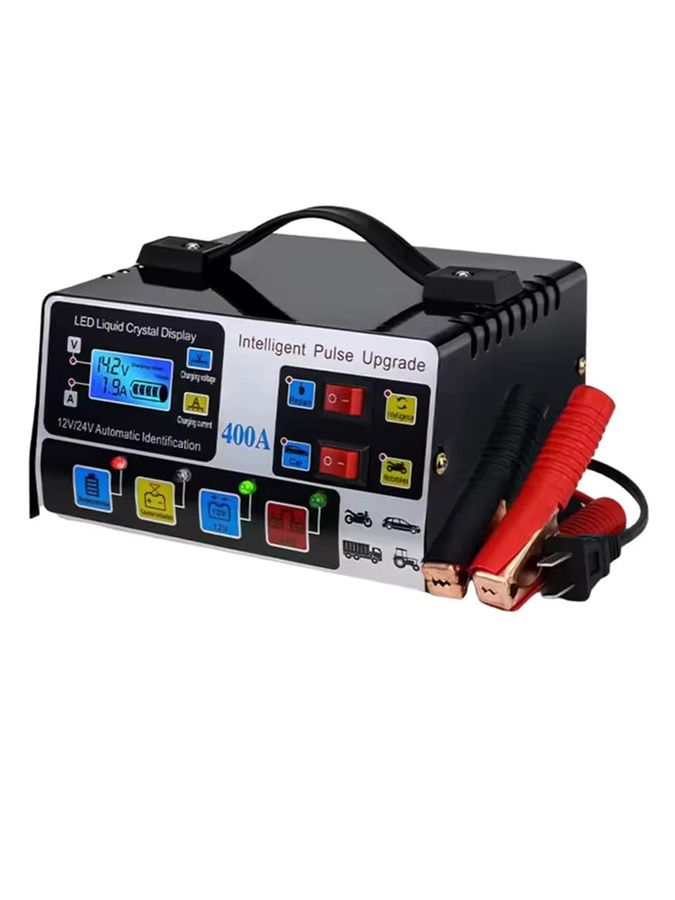 Intelligentes 400A Autobatterie-Ladegerät für 12V und 24V mit 220W Hochleistungs-Schnellladefunktion und Pulsreparatur-Modus - Bild 4
