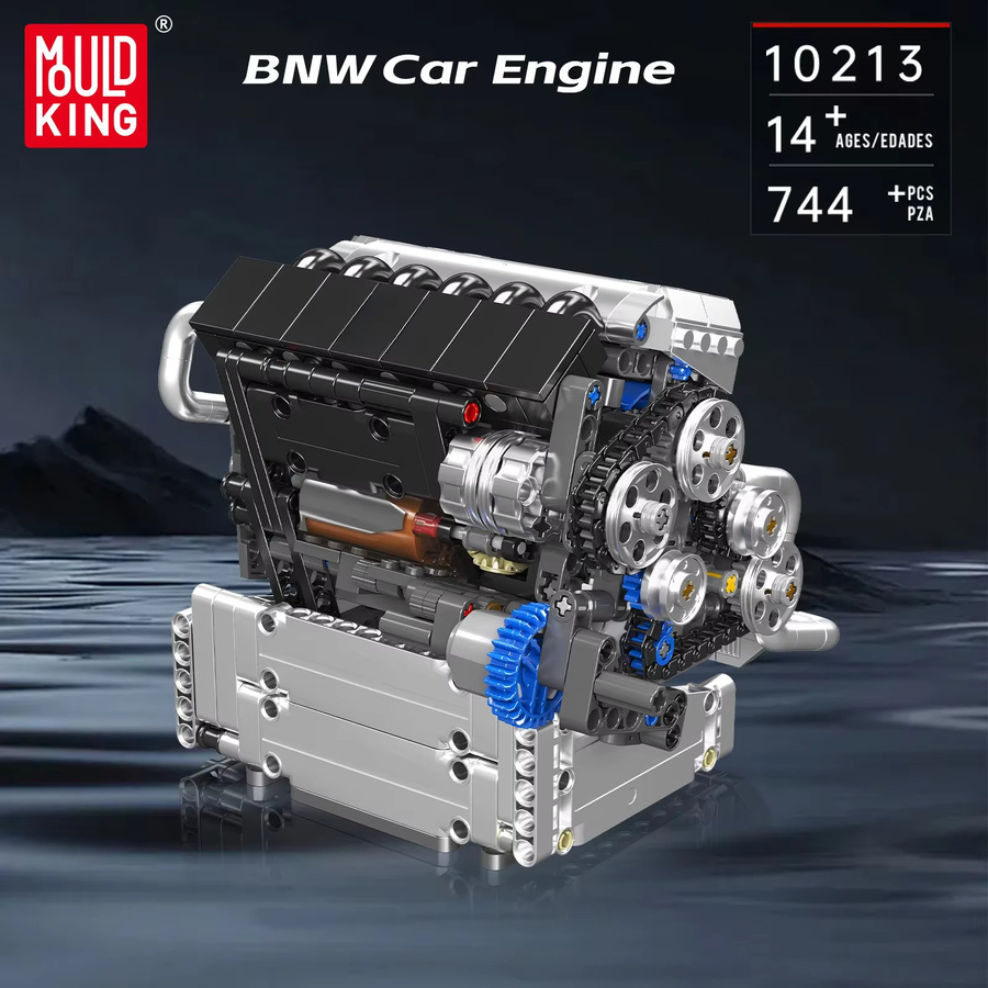 Mould King 10213 Tech Auto Motor Bausteine Simulation Modell mit 744 Teilen in Multicolor - Bild 2
