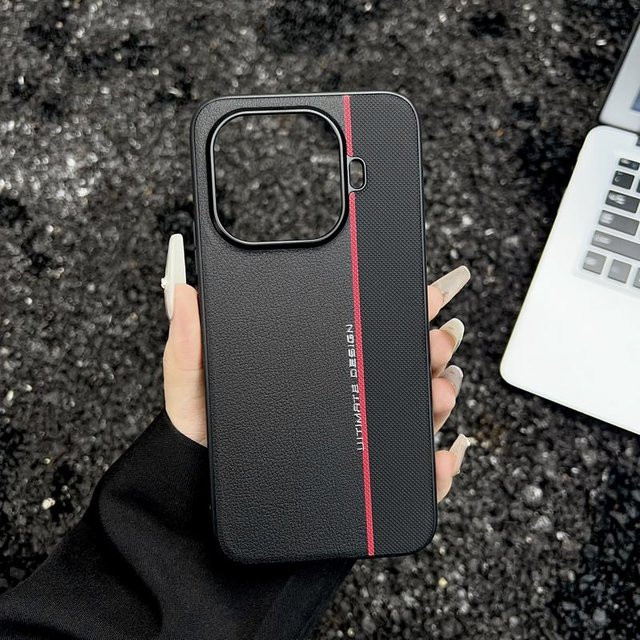 Xiaomi 15T Pro und Xiaomi 15T Schutzhülle aus glattem PU-Leder in Farb-Spleißung, ultradünnes Design in Schwarz, Weiß oder Grau - Bild 1