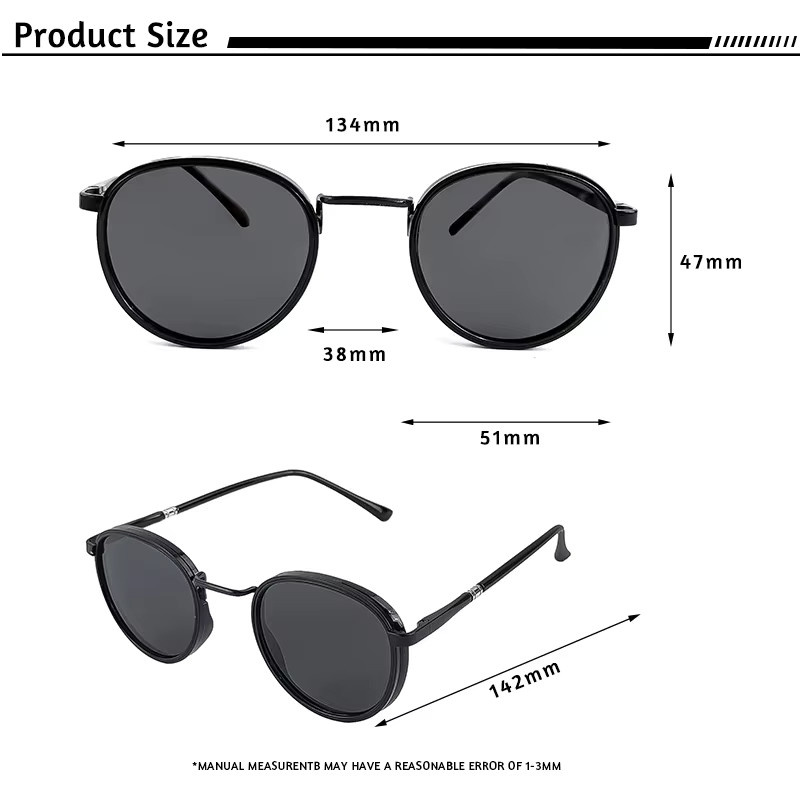 HBK Sonnenbrille, Unisex, Vollrand, Round, black, polarisiert - Bild 3