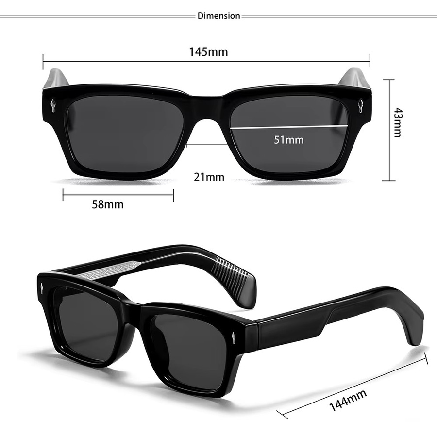 CATERSIDE Sonnenbrille, quadratisch, Vollrand, Kunststoff, Herren, polarisiert - Bild 4
