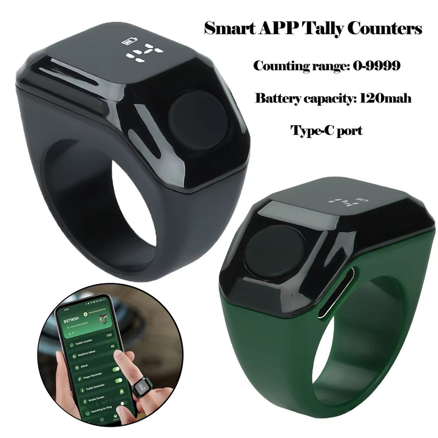 Aideepen Tragbarer Digitaler Zählring mit Smart-App und Bluetooth, Weiß, Unisex - Bild 3