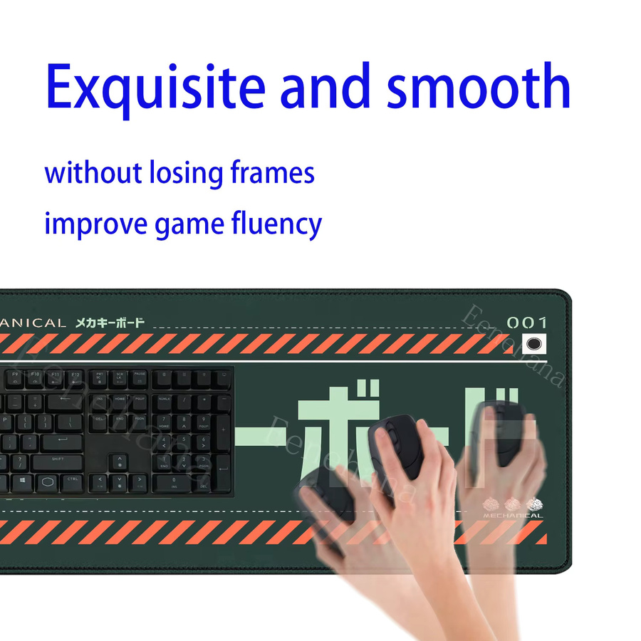 Eenehana XXL Gaming Mauspad mit japanischem Design, rutschfeste Schreibtischmatte für PC und Laptop - Bild 3