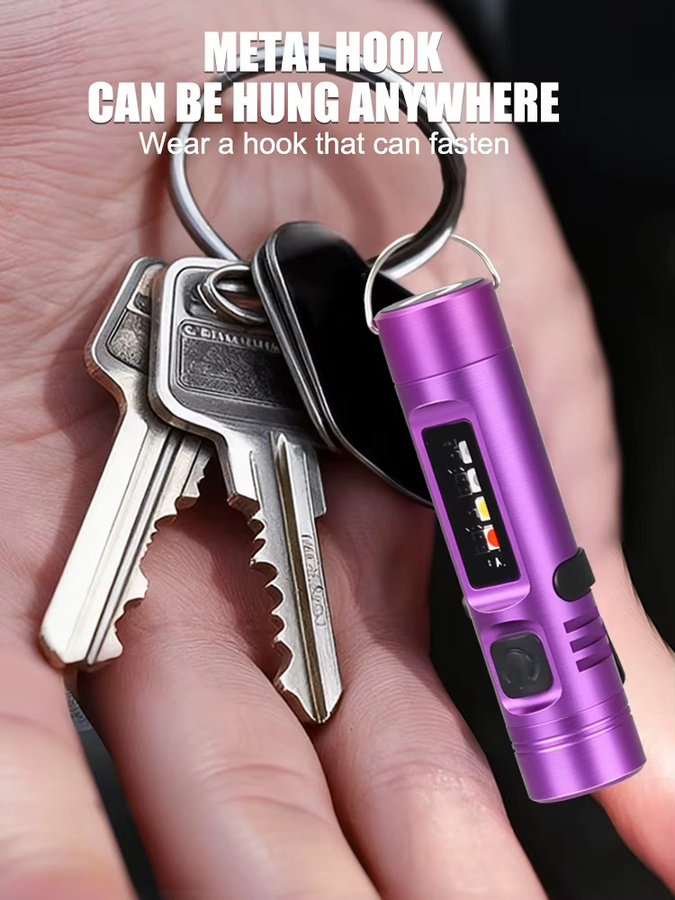 Heinast Wiederaufladbare Mini-Taschenlampe aus Aluminiumlegierung mit Magnet und RGB-Notfall-Flutlicht in Multicolour - Bild 6