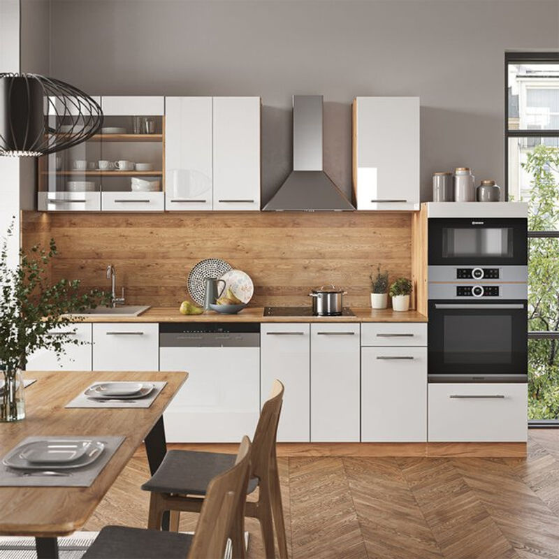 Vicco Küchenzeile Fame-Line Einbauküche in Weiß und Eiche, modern, Breite: 300 cm - Bild 2