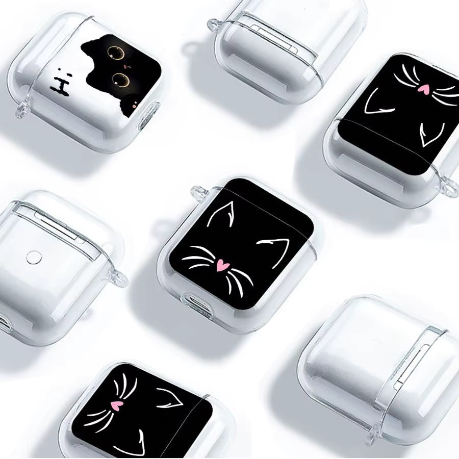 Transparente Katzen-Kopfhörerhülle für Apple AirPods Pro, Pro 2, Pro 3, AirPods 4, 3 und 1 - Bild 3