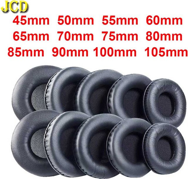 JCD Kopfhörer-Abdeckung Ohrpolster in Schwarz für verschiedene Durchmesser von 45 mm bis 105 mm - Bild 1