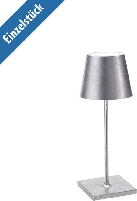 Zafferano Poldina Pro Mini LED-Akkuleuchte in Blattsilber, dimmbar und wetterfest nach IP65 - Bild 1