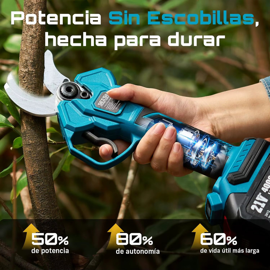 Seesii Bürstenlose Elektrische Astschere Blau für Makita 18V LXT Akku mit 40mm Schnittkapazität - Bild 6