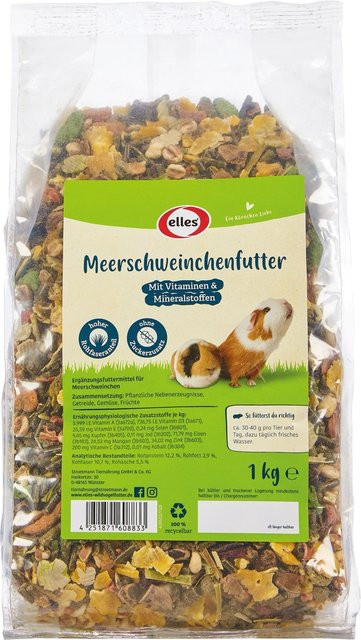 Elles Meerschweinchenfutter mit Vitaminen & Mineralstoffen 1 kg - Bild 1