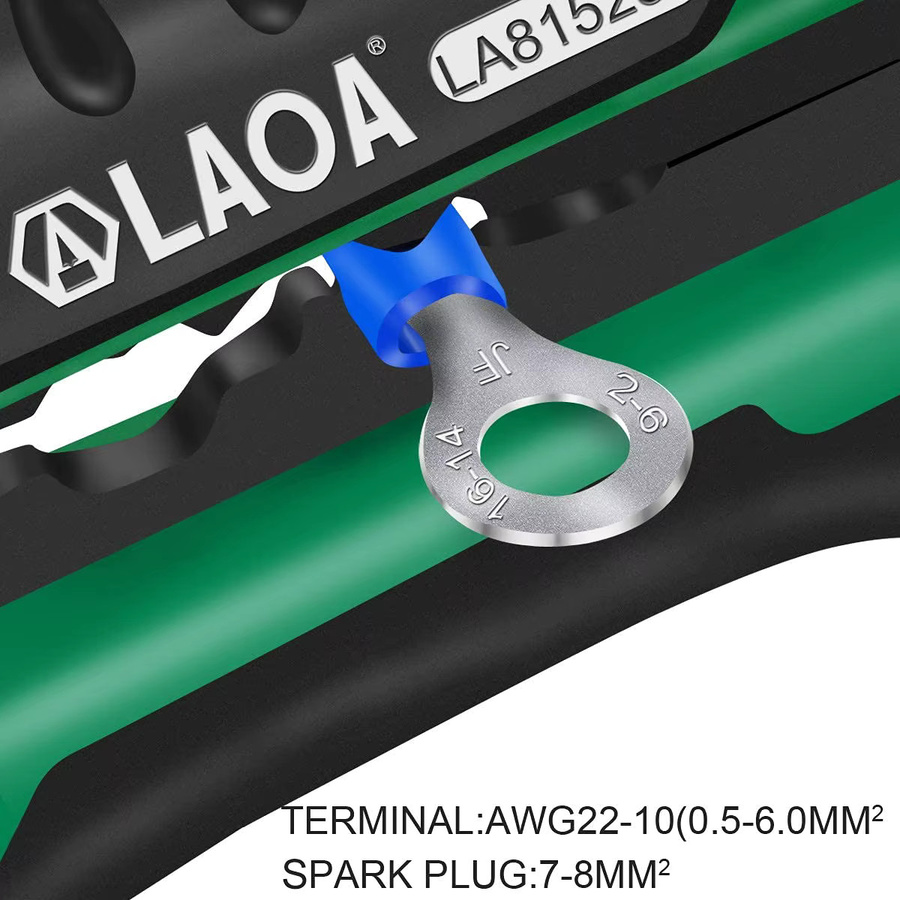 LAOA Automatische Abisolierzange für 0,13-10mm² AWG26-8 inklusive Drahtschneider und Crimpklemmen-Funktion sowie 2 Ersatzfedern - Bild 5
