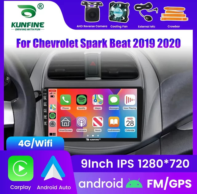KUNFINE 2Din Android Auto Radio für Chevrolet Spark Beat 2019-2020 mit GPS Navigation, Multimedia Video Player und Carplay, Schwarz - Bild 1