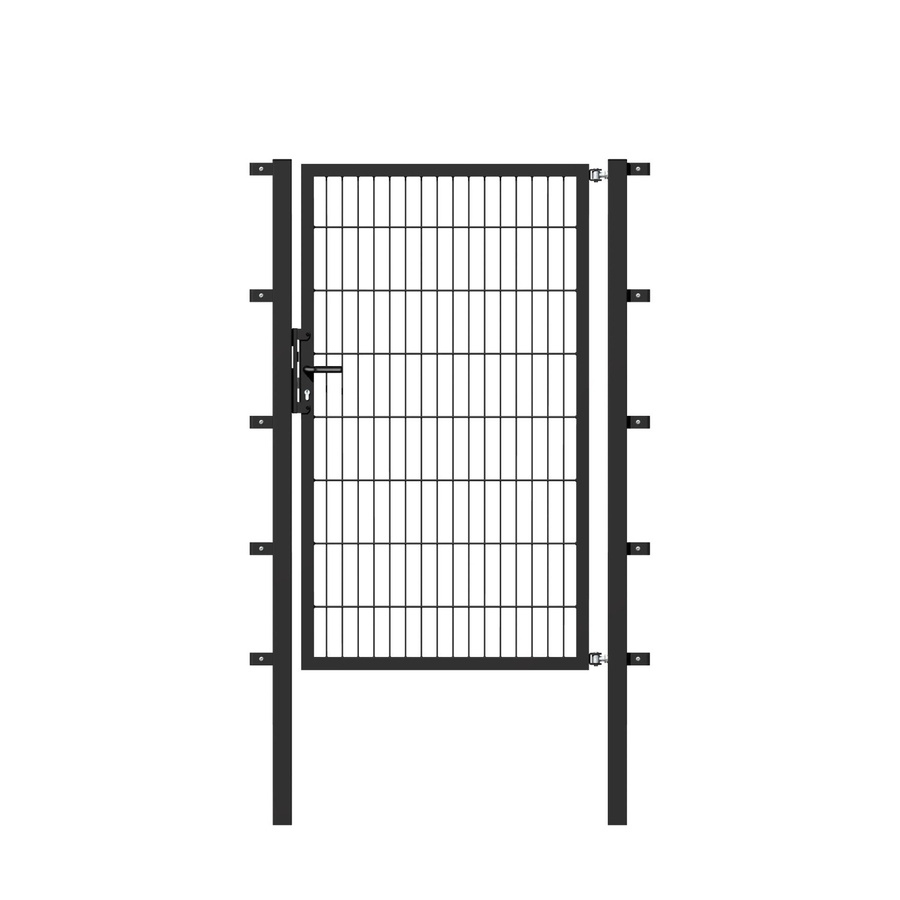 Metallzaun Einzeltor für Doppelstabmatten aus Stahl in Anthrazit zur Einbetonierung, Breite: 140 cm, Höhe: 200 cm - Bild 2