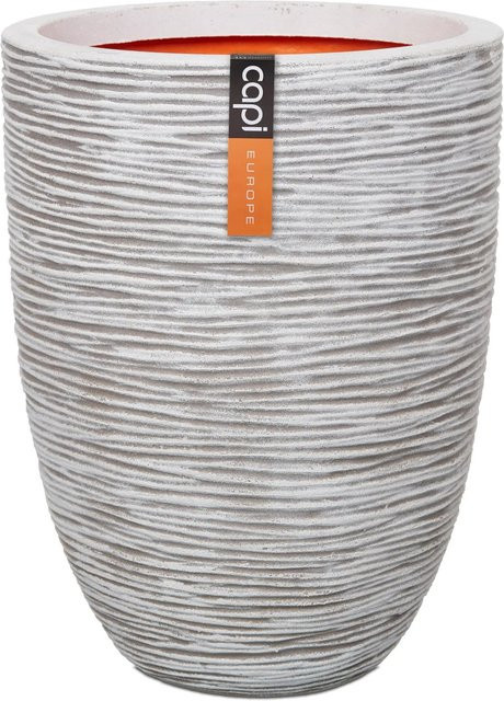 CAPI EUROPE Pflanztopf RIB NL niedrig Elfenbein Durchmesser: 46 cm, Höhe: 58 cm - Bild 1