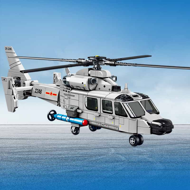 SEMBO Z-9 Bordhubschrauber Bausteine Flugzeug 449 Teile ab 6-12 Jahre - Bild 3