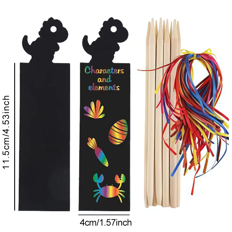 ZYF Magie Kratzen Lesezeichen und Kunst Schreibwaren Set, 12 Teile, Multicolor - Bild 5