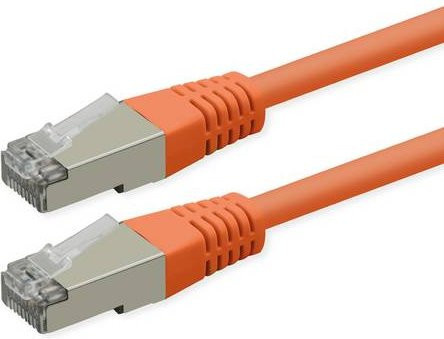 Roline Patchkabel Cat.6 S/FTP PoE Ethernet LAN, orange, 0,5 m - Bild 1