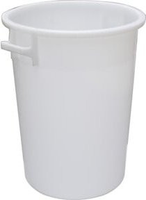 HMH Tonne 100 Liter lebensmittelecht weiß Höhe: 67 cm, Durchmesser: 52 cm - Bild 1