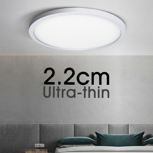 Moderne LED-Deckenleuchte von MANVIV LIGHTING als ultradünnes Panel in Weiß für Wohnzimmer, Küche oder Badezimmer - Bild 1