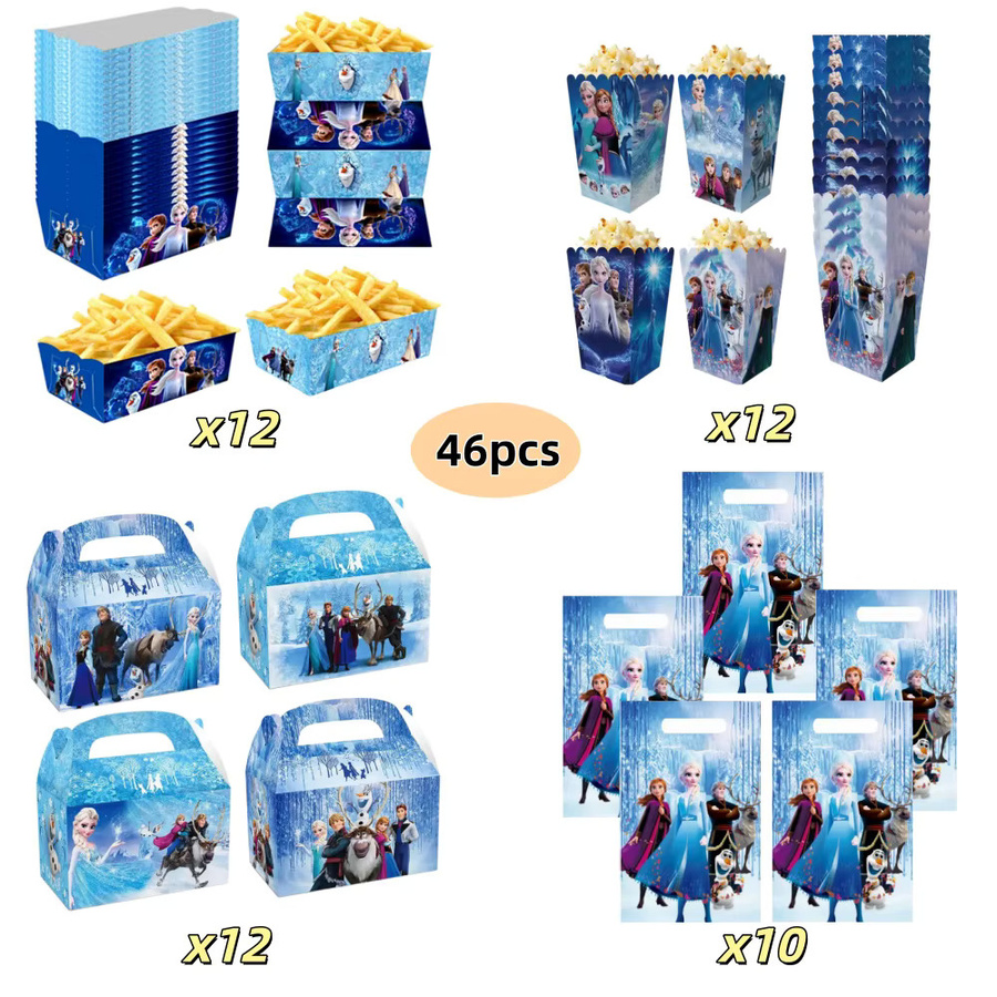 Hasbro Schneeprinzessin Geburtstagsparty Dekoration Set mit Tellern, Bechern, Pommes-Frites-Box, Stempel, Halskette und Ring in Multicolour - Bild 3