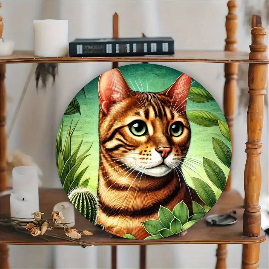 Rundes Metallschild Bengal Cat von Potdemiel, Multicolor, Durchmesser: 20,3 cm - Bild 5