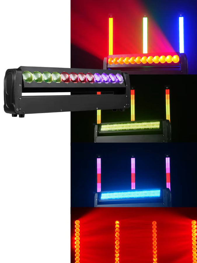 HYULIGHTS 200W LED Moving Head DJ Bühneneffektlicht mit 2-Seiten-Beam-Vorhang- und Stroboskop-Funktion, 360 Grad drehbar, Multicolour, Schwarz - Bild 5